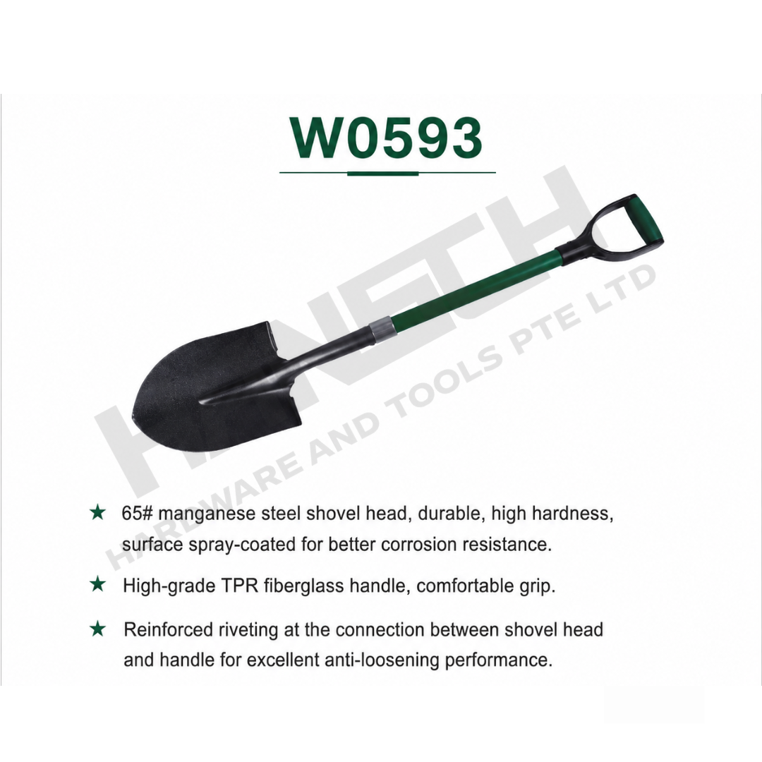 Wynn's W0593 Heavy-Duty D-Handle Pointed Shovel D型尖铲