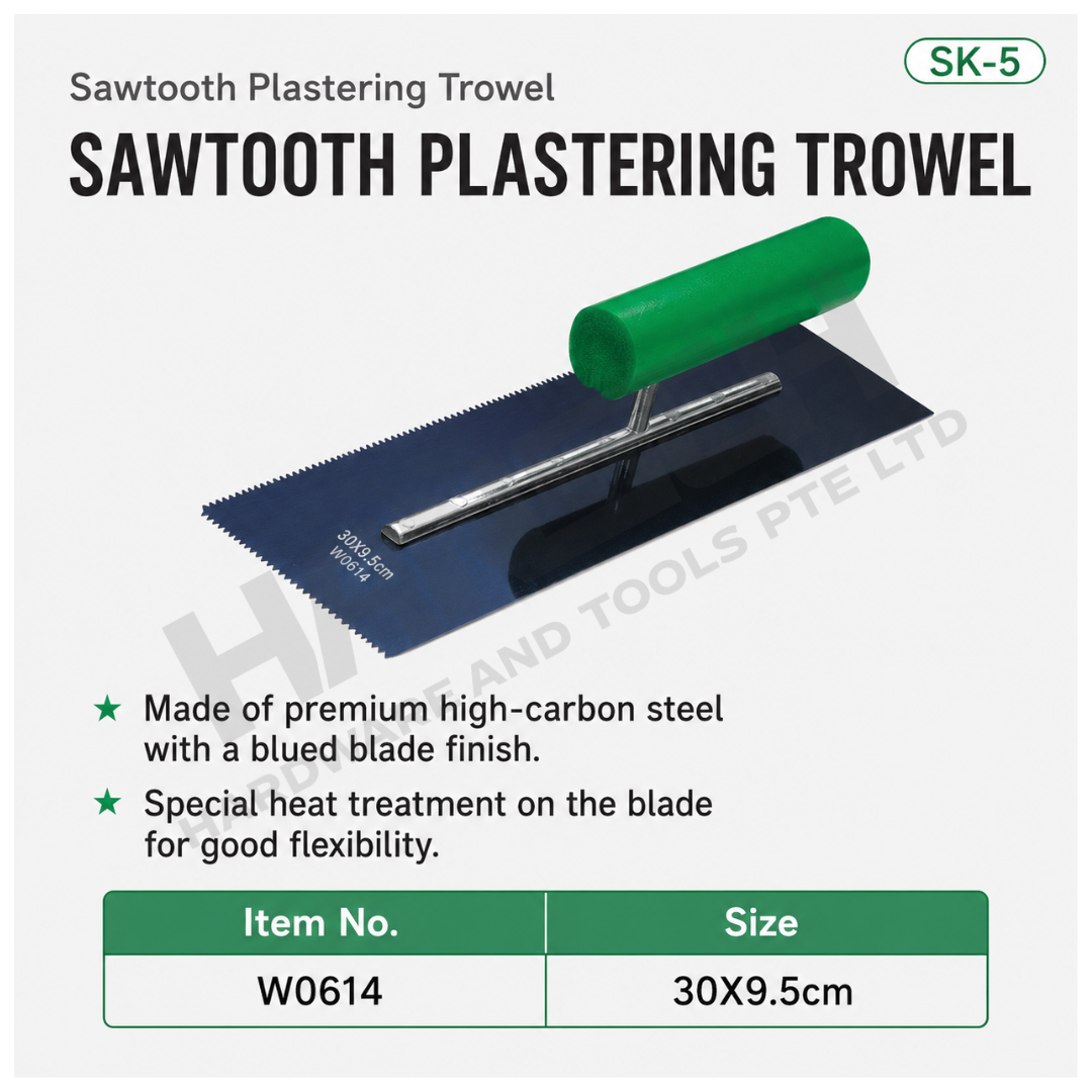 Wynn's Sawtooth Plastering Trowel W0614 Notched Plastering Trowel 带齿泥板