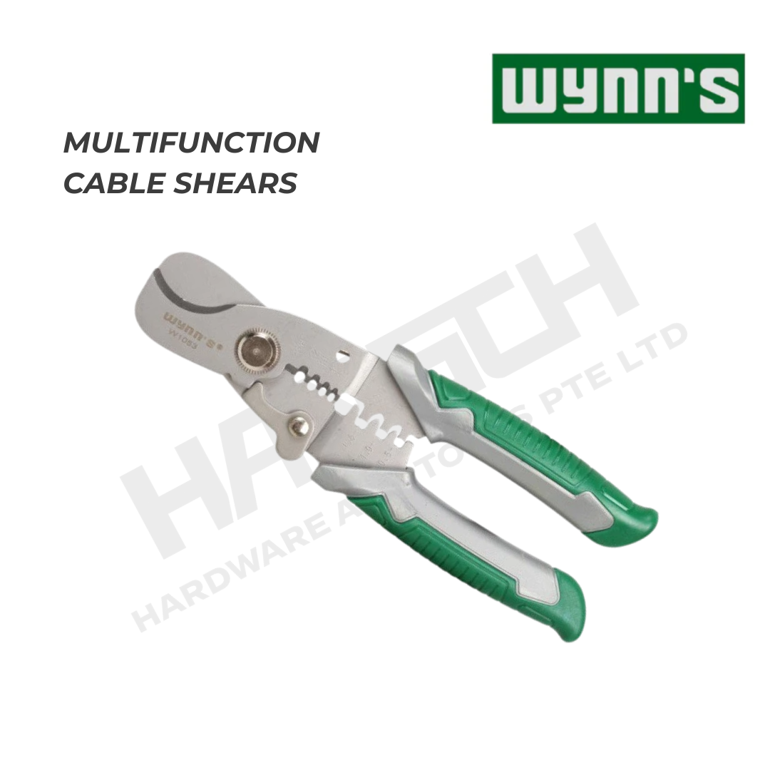 Wynn's Multifunction Cable Shears ( W1053) Wire Stripping, Cutting & Crimping Tool for Electrical Cable Work 多功能电缆剪