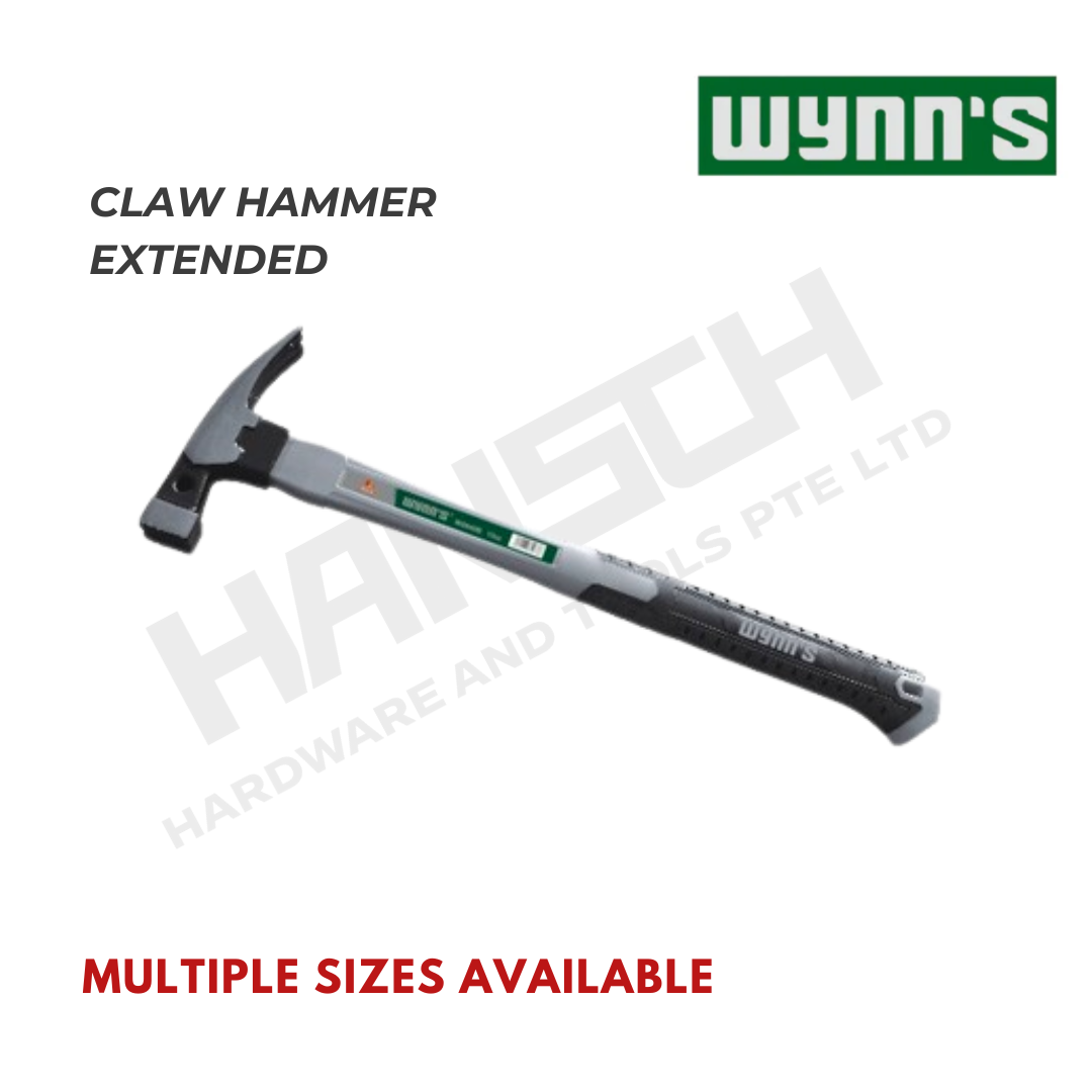 Wynn's Lengthened Claw Hammer 10oz (W2640A) / 13oz (W2640B) 加长包塑柄羊角锤(方头直角)