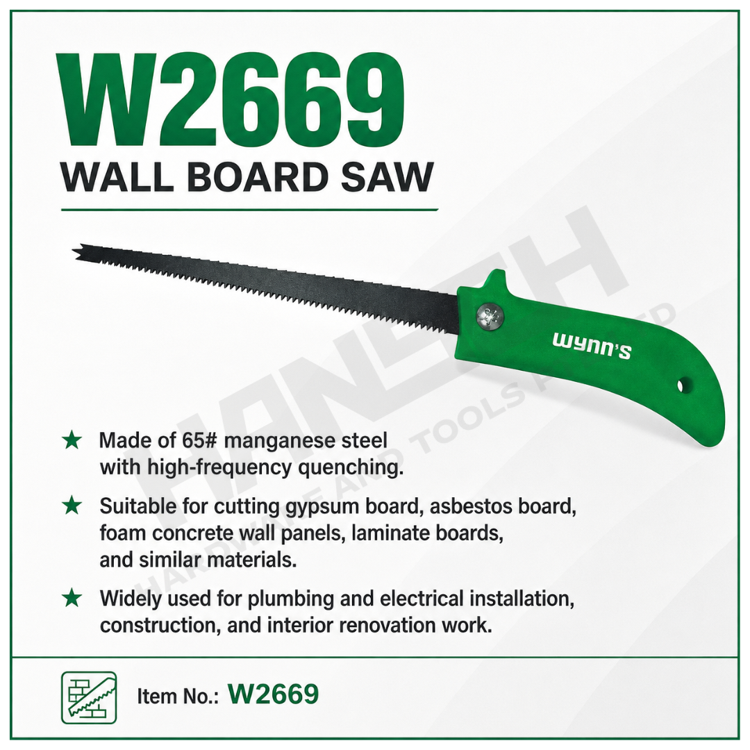 Wynn's Wall Board Saw (W2669) 160mm – Heavy Duty Drywall, Plaster Board & Plywood Cutting Saw 天花锯