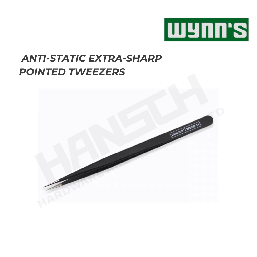 Wynn's Stainless Steel Anti-Static Extra-Sharp Pointed Tweezers (WESD-11) Precision Fine Tip Tweezers 特尖头长镊子