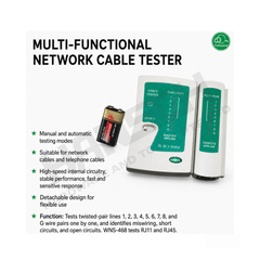 Wynn's WNS-468 Multi-Functional Network Cable Tester for RJ45 & RJ11 Cables 多功能网络电缆测试仪