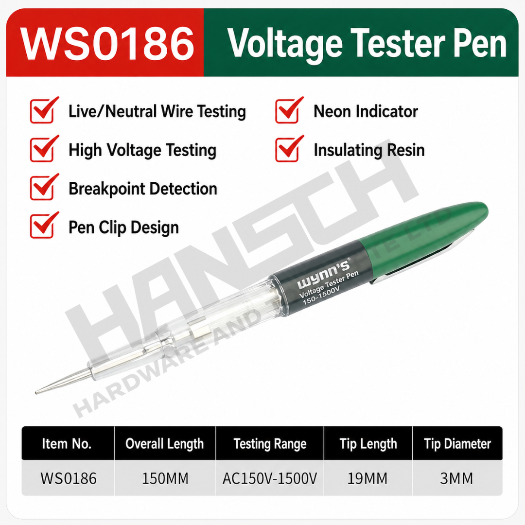 Wynn’s WS0186 Mining High Voltage Tester Pen AC150V–1500V Electrical Voltage Test Pen 矿用测电笔