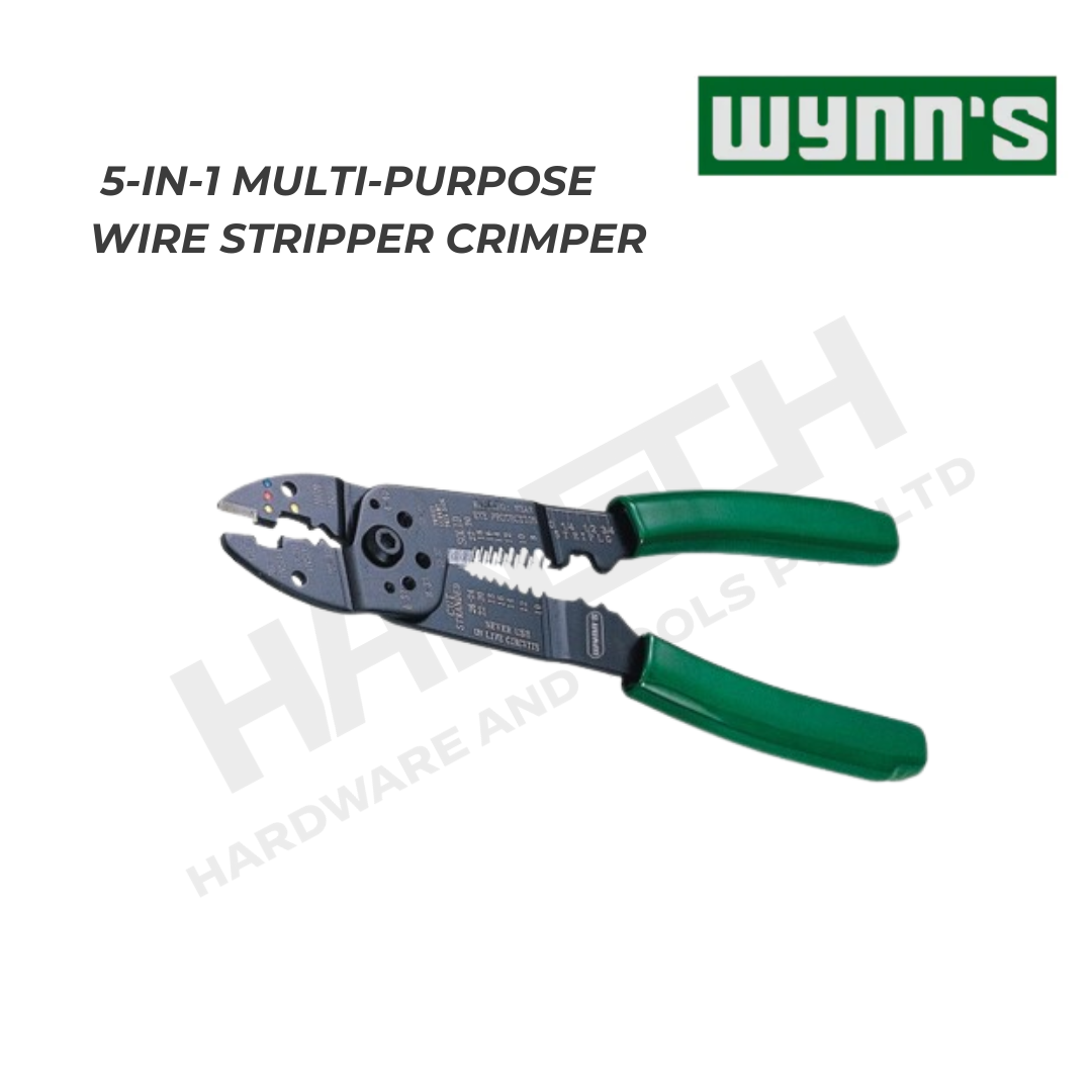 Wynn's 5-in-1 Multi-Purpose Wire Stripper Crimper (WS2103) Heavy Duty Crimping, Stripping, Cutting & Screw Cutting Tool  五合一多功能压接剥线钳