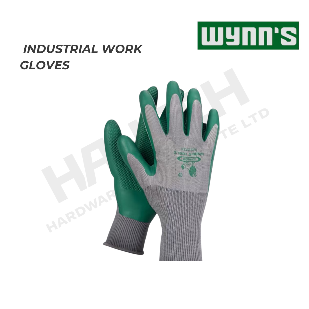 Wynn's Industrial Work Gloves (W2724) Palm-Dipped Latex Embossed Work Gloves – 9 Inch 乳胶压纹手套