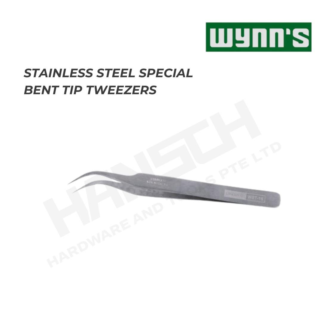 Wynn's Stainless Steel Special Bent Tip Tweezers (WST-15) Precision Curved Fine Tip Tweezers 特弯头镊子