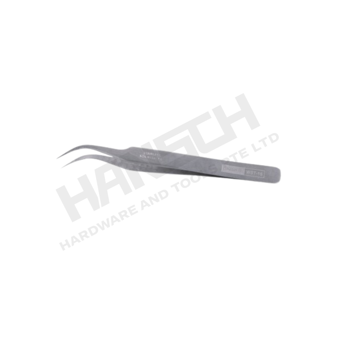Wynn's Stainless Steel Special Bent Tip Tweezers (WST-15) Precision Curved Fine Tip Tweezers 特弯头镊子