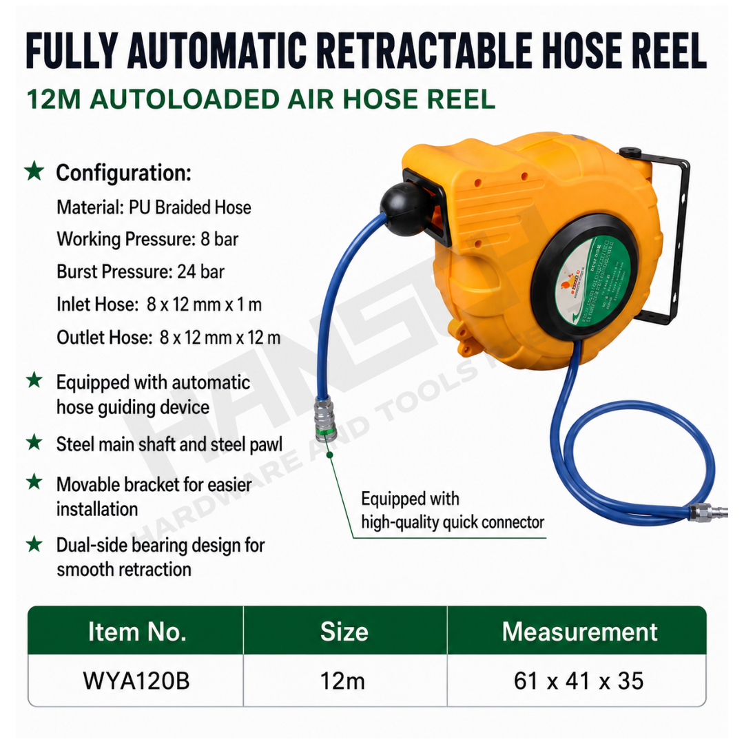 Wynn's Automatic Retractable Air Hose Reel 12meter (全自动伸缩卷管器)