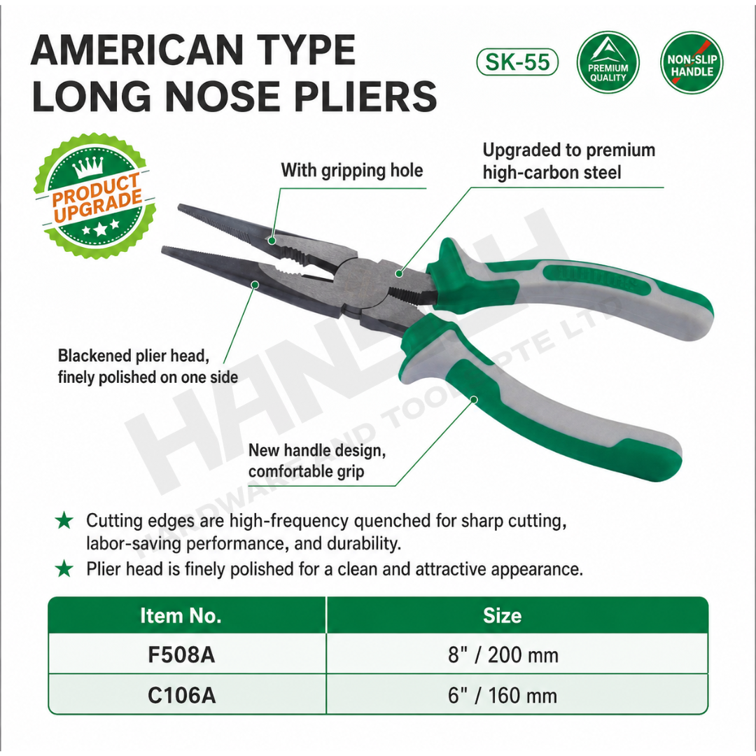 Wynn's American Type Long Nose Pliers Industrial Hand Tool 6 inch / 8 inch 美式尖咀钳