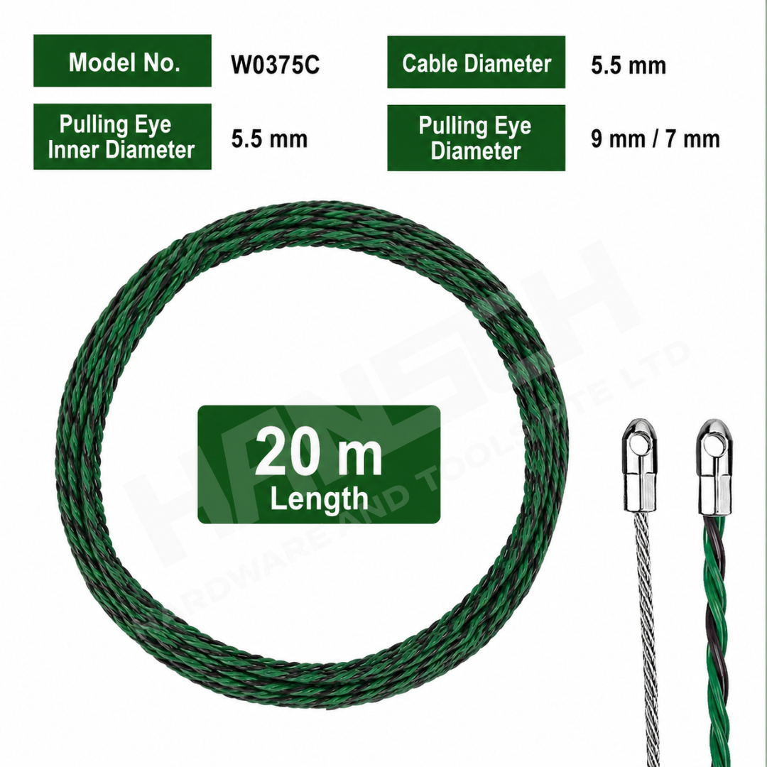 Wynn's Cable Puller Fish Tape 20m - Wire Puller and Threading Tool Concealed Line Multi-Purpose Electrician Steel Guide 穿线器