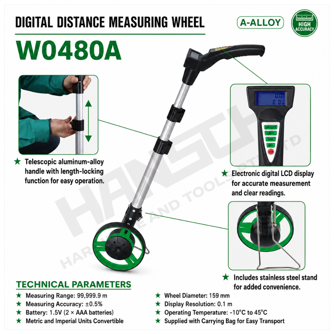 Wynn's Digital Walking Distance Meter W0480A/W0480B Portable Indoor/Outdoor Measuring 数显测距轮