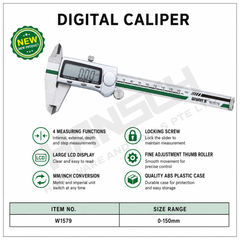 Wynn's  Digital Caliper 0-150mm (W1579) Measuring Vernier Caliper with LCD Display 数显卡尺