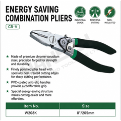 Wynn's Energy Saving Combination Pliers (W208K) 8 Inch Heavy Duty Cutting and Gripping Hand Tool 省力钢丝钳