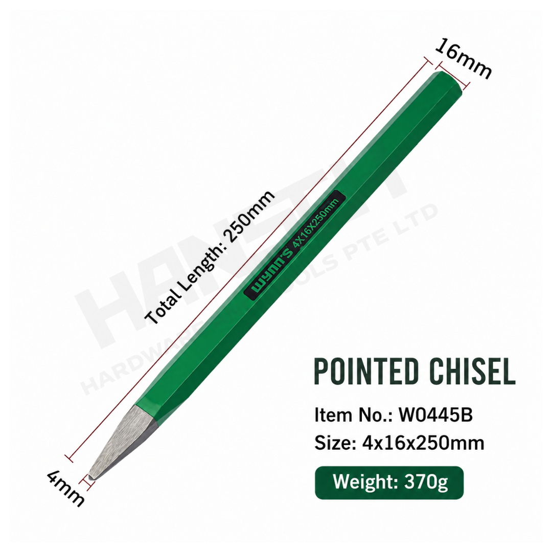 Wynn's Pointed Chisel Precision Forged Chisel for Metalworking, Mold Making, Machining & Maintenance (尖凿)