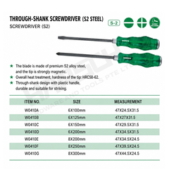 Wynn's Through-Shank Magnetic Screwdriver – Slotted & Phillips Head Hand Tool (穿心螺丝批)