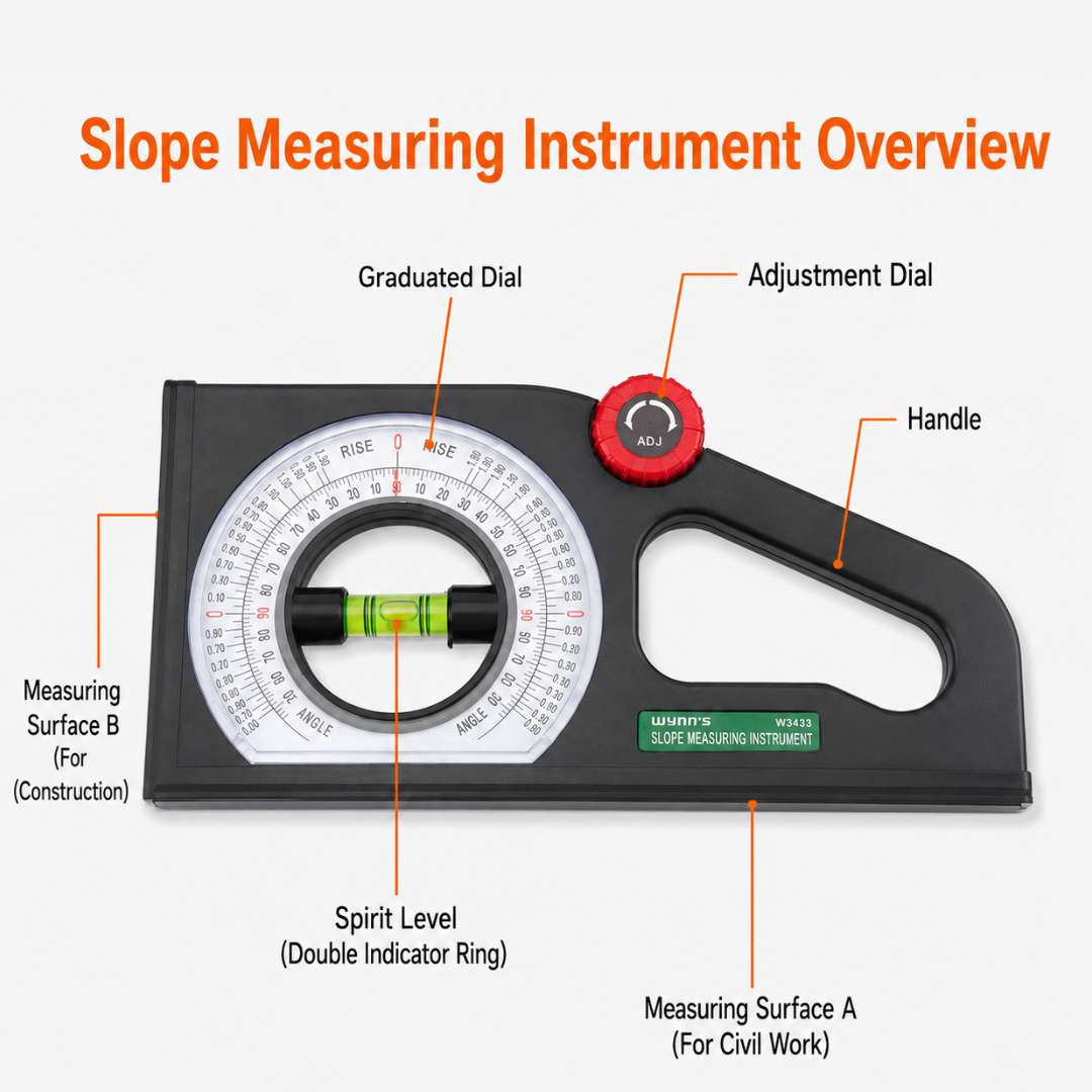 Wynn's W3483 Multifunctional Slope Measuring Instrument with Spirit Level & Angle Scale 多功能坡度测量仪