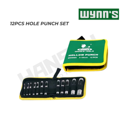 Wynn's 12pcs Hollow Punch Set  3-19mm (W2605A) Leather, Rubber, Paper, Cloth & Plastic Punch Cutter Set 皮带冲