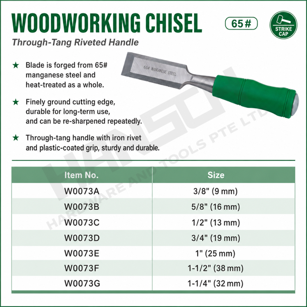 Wynn's Woodworking Chisel W0073 Carpenter Carving Chisel Tools 穿心铁铆钉柄木工凿