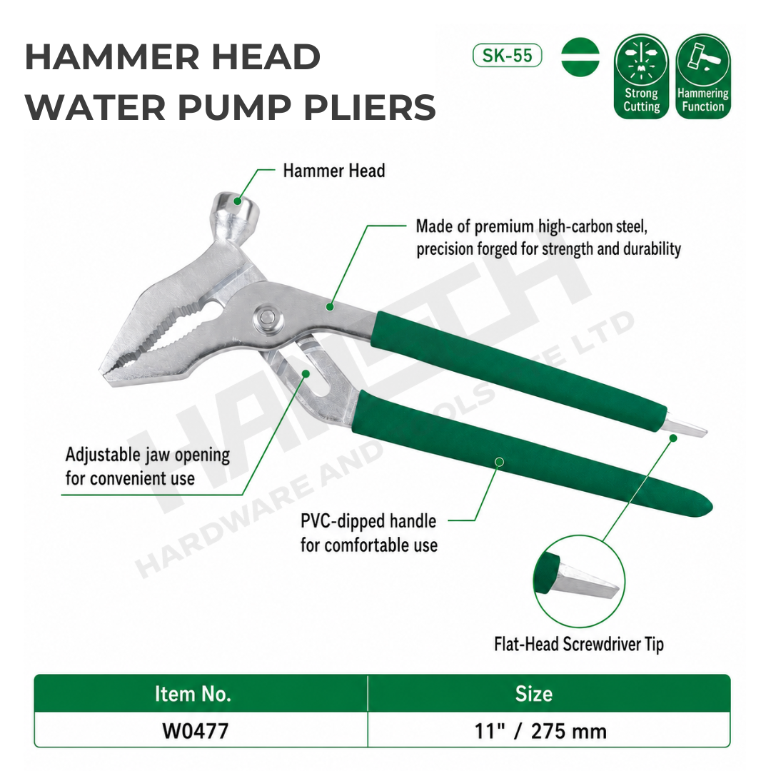 Wynn's Hammer Head Water Pump Pliers (W0477) 多功能水泵钳