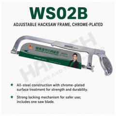 Wynn's WS02B Adjustable Hacksaw Frame Chrome-Plated 12” / 300mm 电镀调节式钢锯架