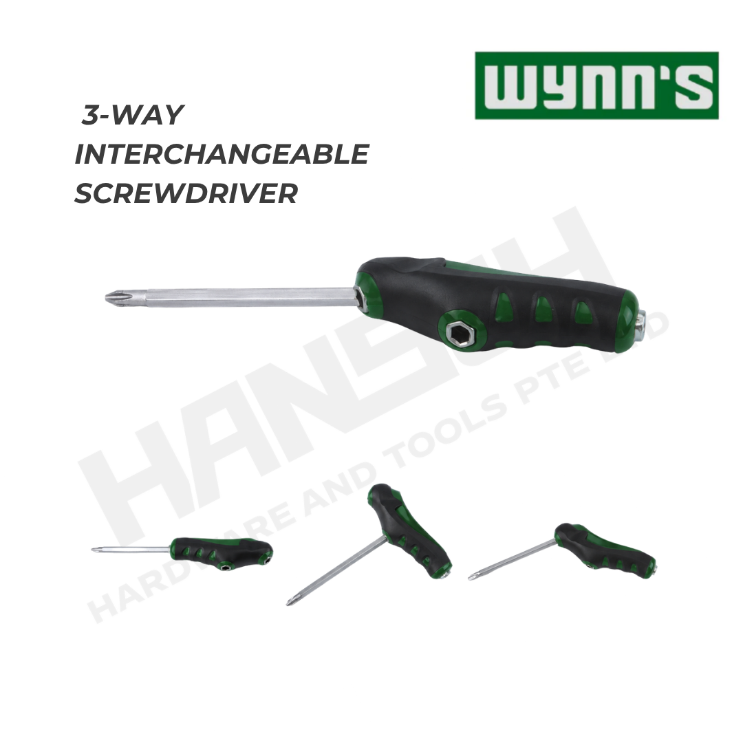 Wynn’s WS3085 3-Way Interchangeable Screwdriver 100mm 三用双头可换式螺丝批
