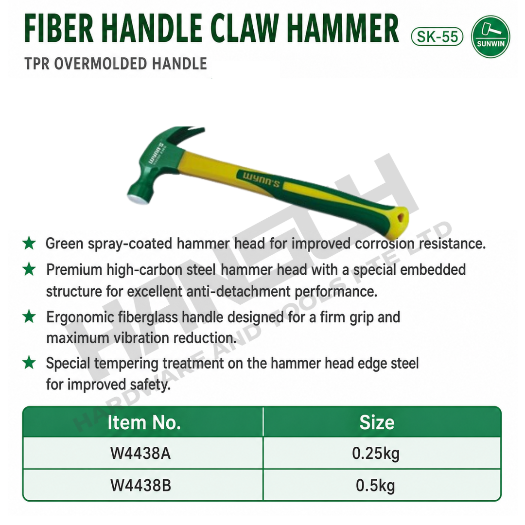 Wynn's Claw Hammer Fiber Handle Construction Carpentry Hammer 纤维柄羊角锤