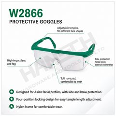 Wynn's Protective Safety Goggles (W2866) Anti-Fog High-Impact Lens with Adjustable Temples 防护眼镜