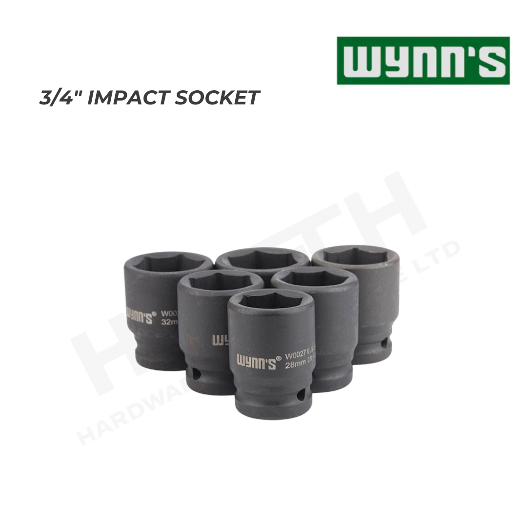 Wynn's 3/4" Regular Short Impact Socket Bit Set for Torque Wrench (17-41mm)  风炮套筒头子