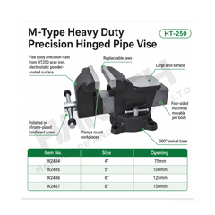 Wynn's Heavy Duty M-Type Precision Hinged Pipe Vise with 360° Swivel Base (M型重型精密台虎钳)