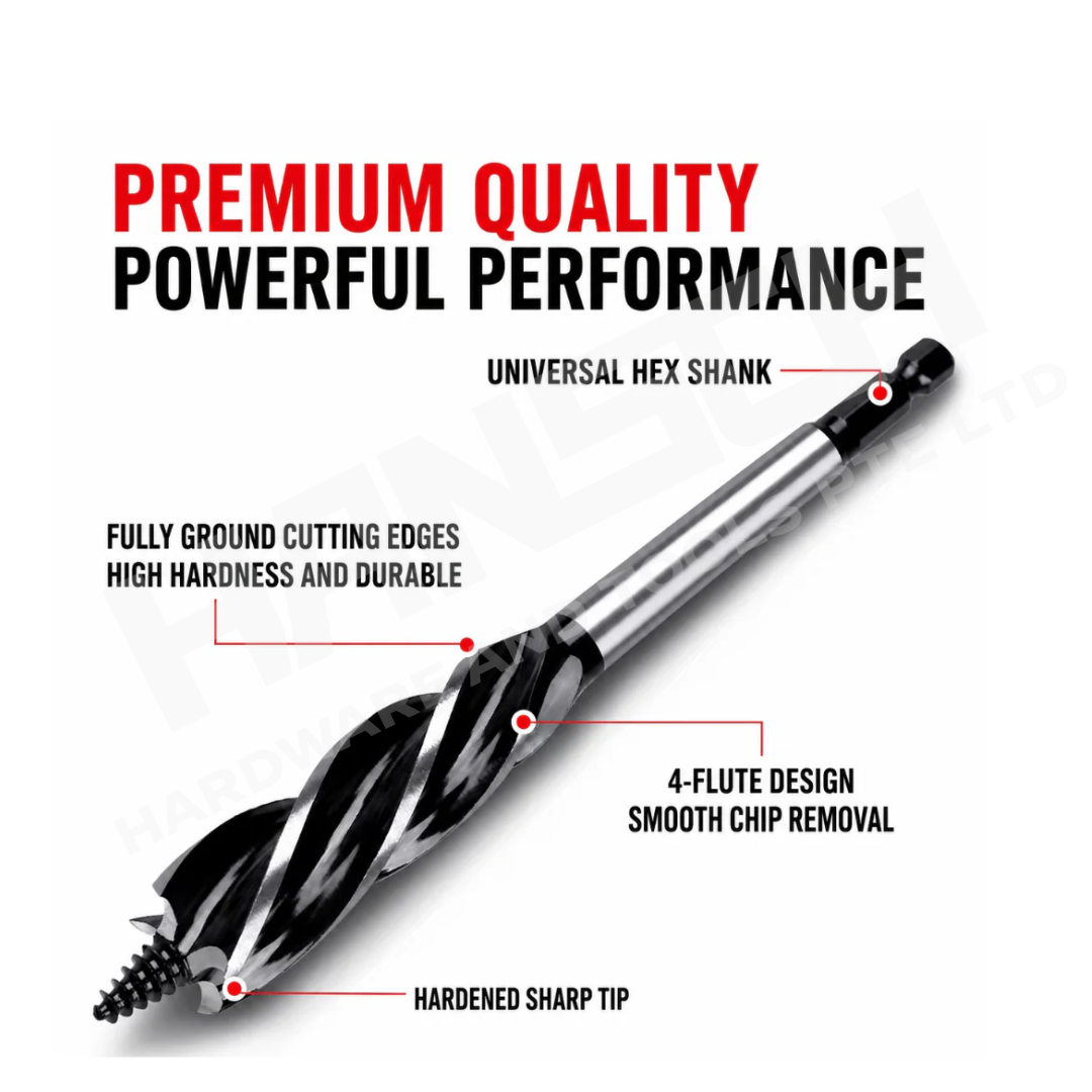 Wynns Wood Working Auger Bit 14mm-25mm Drill Bit Wood Drilling 木工四槽支罗钻