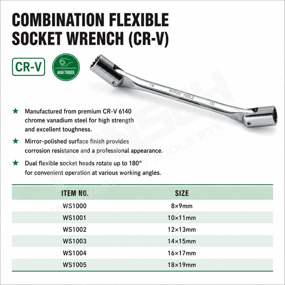 Wynn's Double-head Adjustable Socket Wrench (W0286A - W0286K)  双头活动套筒扳手