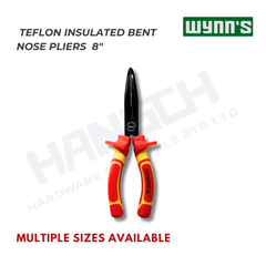 Wynn's TEFLON Insulated Bent Nose Pliers  8" (200mm) Anti-Voltage 耐高压绝缘弯咀钳