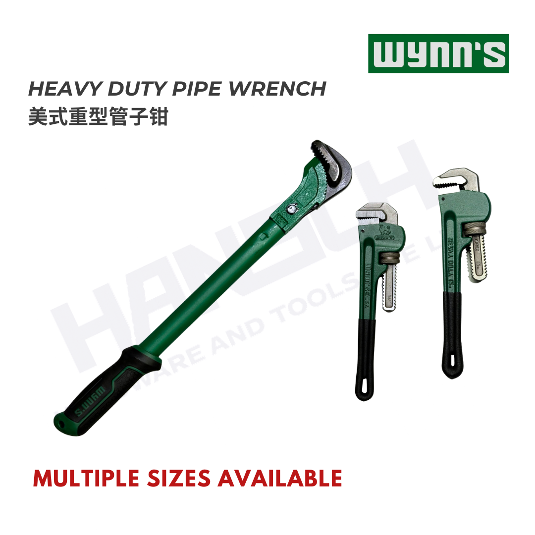 Wynn's Heavy Duty American Pattern Pipe Wrench – Industrial Cast Steel Adjustable Plumbing & Pipe Fitting Wrench (美式重型管子钳_