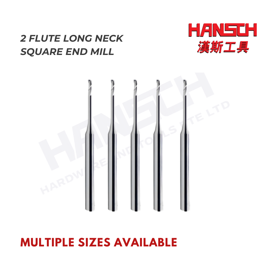 ZZBD-CT Long Neck 2 Flutes Carbide Square End Mills for Aluminum (两刃深沟平刀铝用)