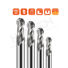 ZZBD-CT Carbide Ball Nose 2 Flute End Mills for Aluminum Alloy / Copper Alloy (两刃铝用球刀)