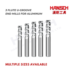 ZZBD-CT Carbide 3 flute U-GROOVE end mills for Aluminium (三刃U型槽铝用平刀)