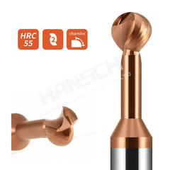 ZZBD-CT Lollipop Ball 2 Flute Solid End Mills for Steel (两刃钢用棒棒糖球刀)