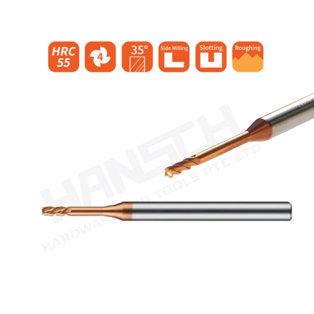 ZZBD-CT Long Neck Square End 4 Flutes End Mills for Steel (四刃钢用深沟平刀)