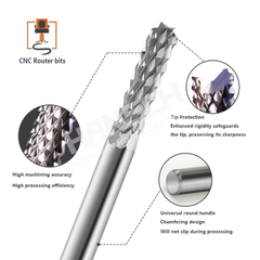ZZBD-CT Carbide Corn End Mills CNC Router Bits for Engraving and Milling (玉米铣刀)