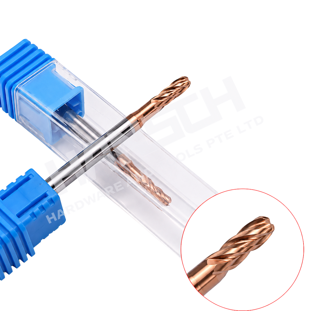 ZZBD-CT Radius Corner Long Neck 4 Flute End Mills for Steel (四刃钢用深沟圆鼻刀)