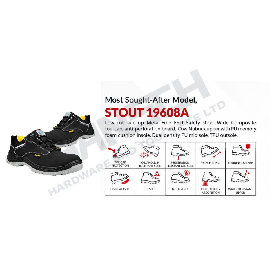 AcesafeT Most Sought-after model “STOUT” (19608A) ESD Safety Shoes 防静电安全鞋