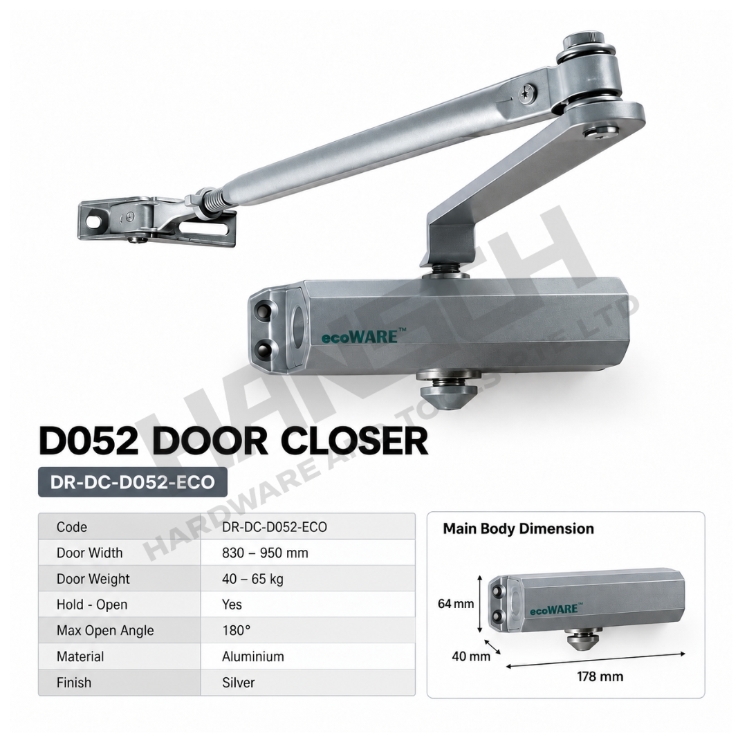ecoWare D052 Aluminium Door Closer Standard Door Closer 自动闭门器